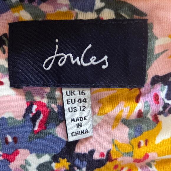 Joules Floral Hayden Jersey Tunic, Round Neck, three-quarter sleeves, size 12 - Picture 3 of 12